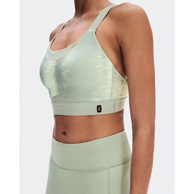 Bustieră alergare On Performance Bra Terra W - verde Seedling | Tin | suport mediu