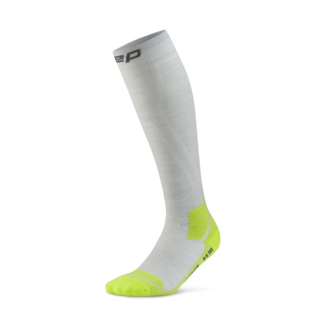 Șosete compresie înalte CEP Hiking Light Cushion - gri | acid lime | drumeții