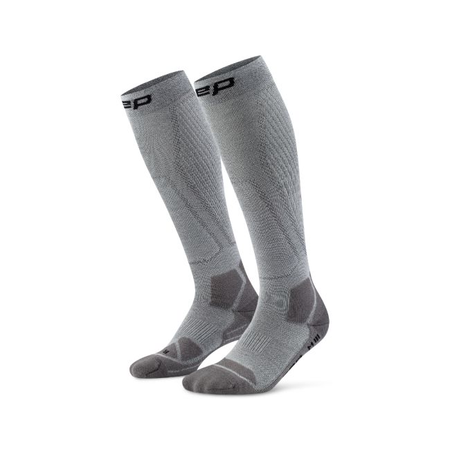Șosete compresie înalte CEP Hiking Light Cushion - gri | dark grey | drumeții