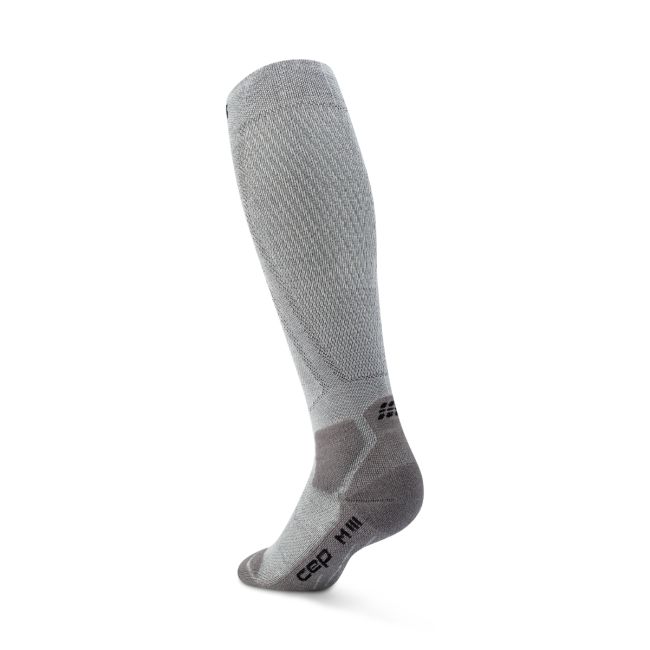 Șosete compresie înalte CEP Hiking Light Cushion - gri | dark grey | drumeții