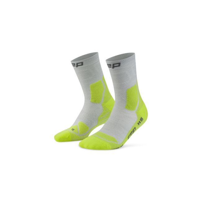 Șosete compresie hiking CEP Hiking Light Cushion Mid Cut W - gri/lime