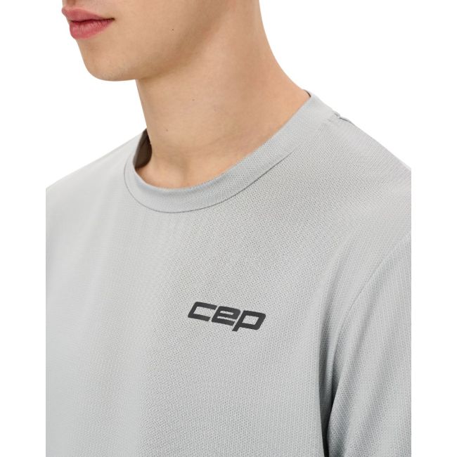 Tricou alergare CEP Core Run Short Sleeve - gri deschis | respirabil