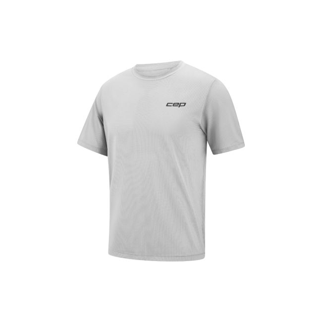 Tricou alergare CEP Core Run Short Sleeve - gri deschis | respirabil