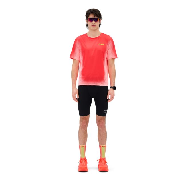 Tricou alergare CEP Core Run Short Sleeve - coral neon fade | respirabil