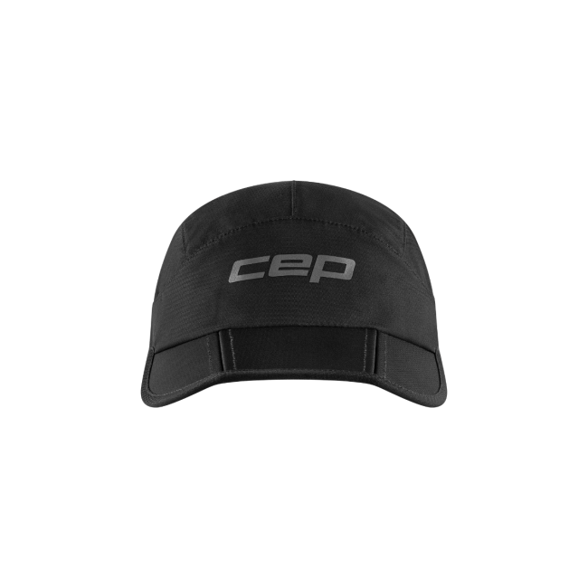 Șapcă pliabilă alergare CEP Run - negru | protecție UV și ventilație
