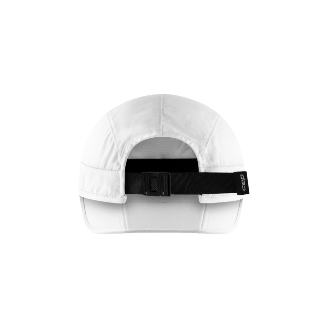 Șapcă pliabilă alergare CEP Run - alb | protecție UV și ventilație