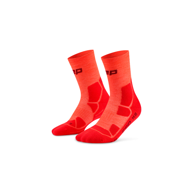 Șosete compresie hiking CEP Hiking Mid Cushion W - neon coral | roșu
