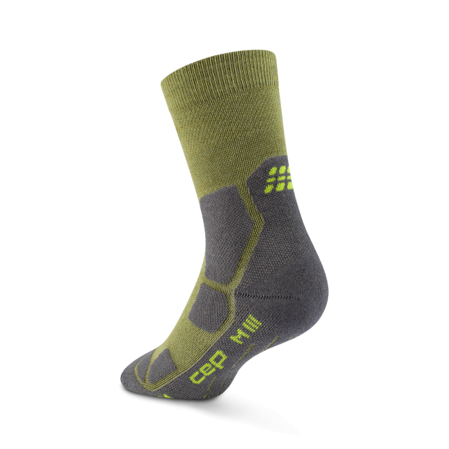Șosete compresie hiking CEP Hiking Mid Cushion W - olive | gri