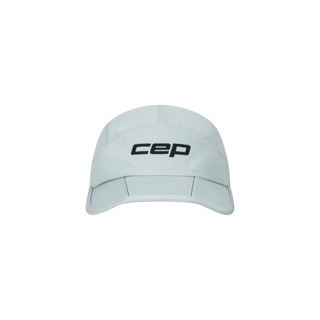 Șapcă pliabilă alergare CEP Run | protecție UV și ventilație - light grey
