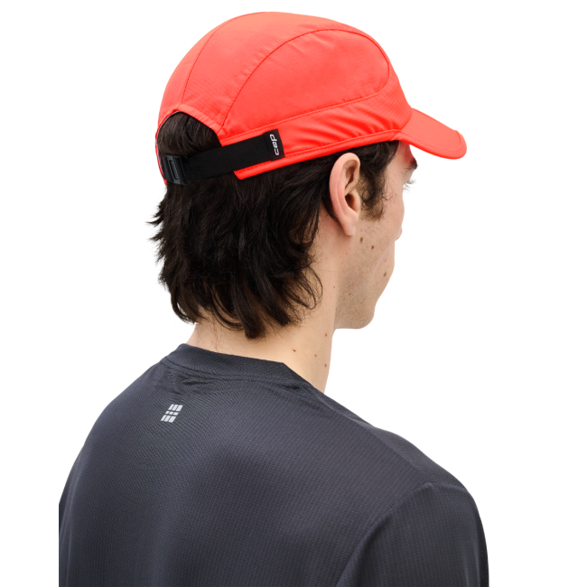 Șapcă pliabilă alergare CEP Run | protecție UV și ventilație - neon coral
