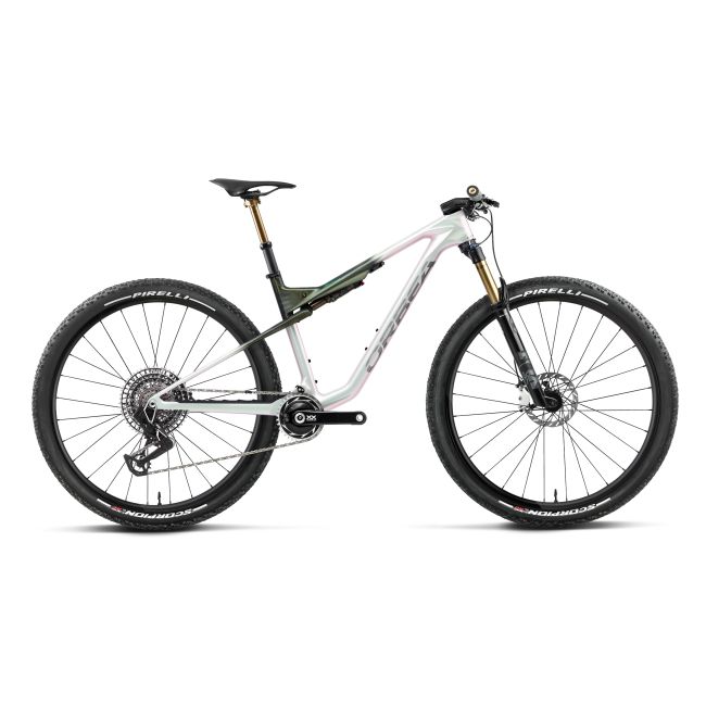 Orbea OIZ M-LTD (2027) - bicicletă MTB XC full suspension - Iris White - Seaweed Carbon View (Gloss)