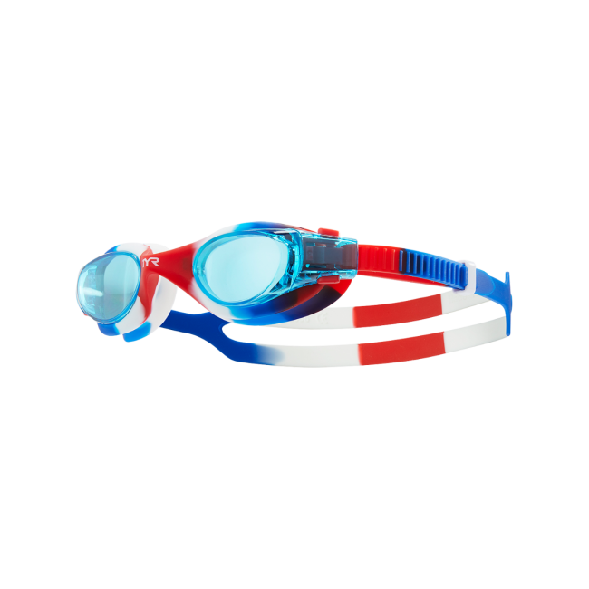 Ochelari înot TYR Vesi Youth Tie Dye - albastru/roșu | DURAFIT, protecție UV