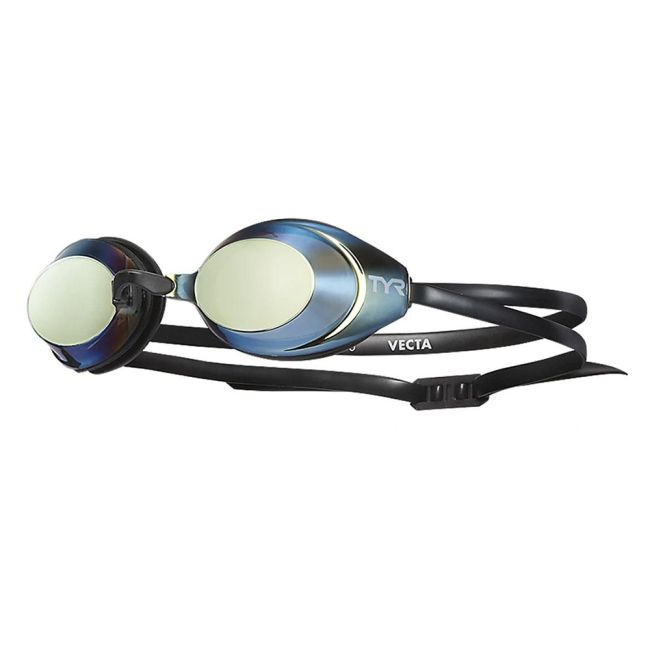 Ochelari înot TYR Vecta Racing - auriu/negru | lentile oglindă