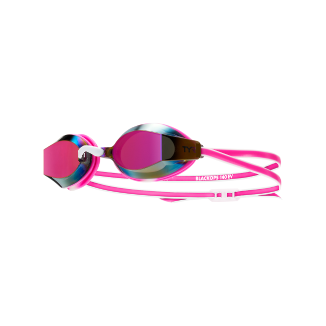 Ochelari înot TYR Black Ops 140 EV Junior - roz/alb | lentile oglindă