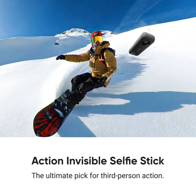 Bat de selfie Insta360 Action Invisible Selfie Stick - fibră de carbon