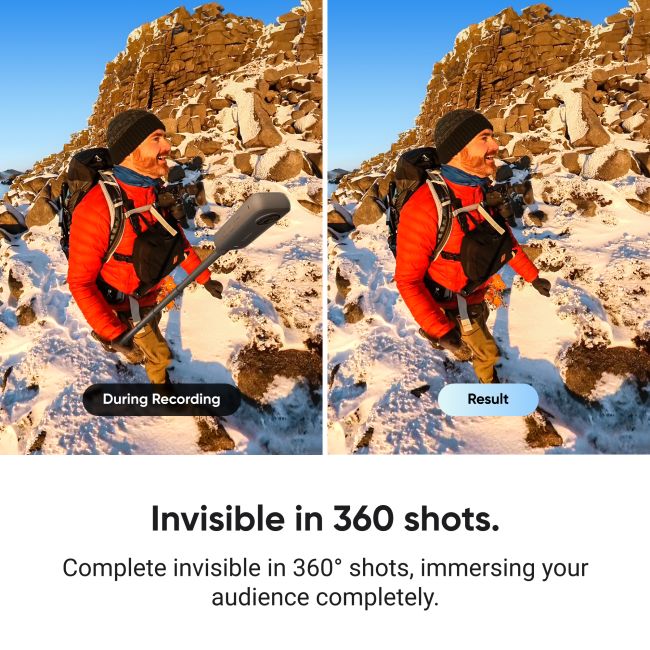 Bat de selfie Insta360 Action Invisible Selfie Stick - fibră de carbon