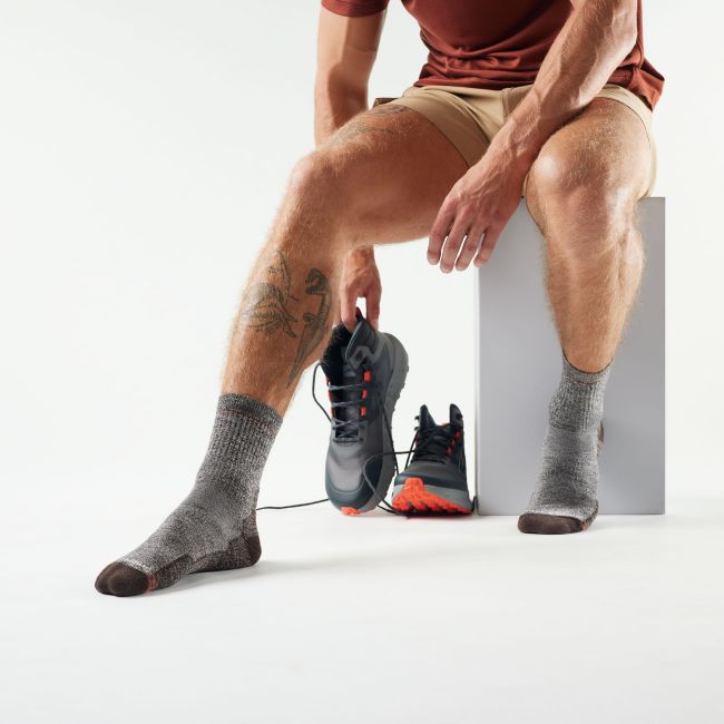 Șosete trekking Smartwool Hike Mid Crew Light Cushion bărbați - gri antracit