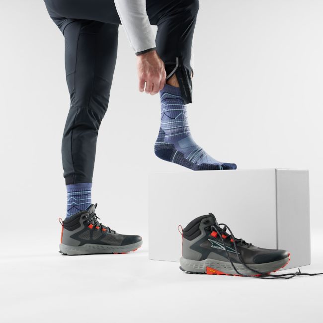 Șosete trekking Smartwool Hike Mountain Range Crew Light Cushion bărbați - albastru închis