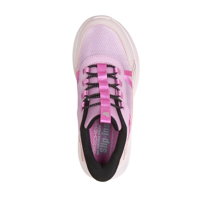 Pantofi sport Skechers Hands Free Slip-Ins Wave 92 Sparkle Sprint copii - roz deschis multicolor
