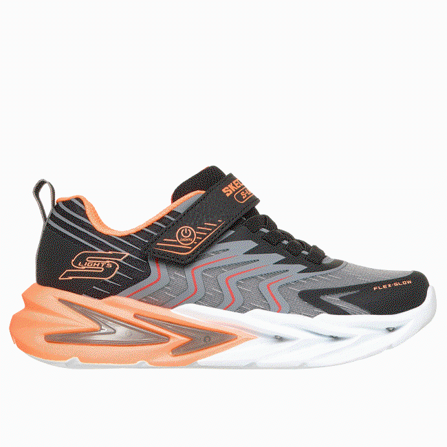 Pantofi sport cu lumini Skechers S-Lights Flex-Glow Ultra Prism-Pacer copii - negru antracit