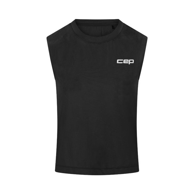 Maiou alergare CEP Run Shirt Sleeveless damă - negru