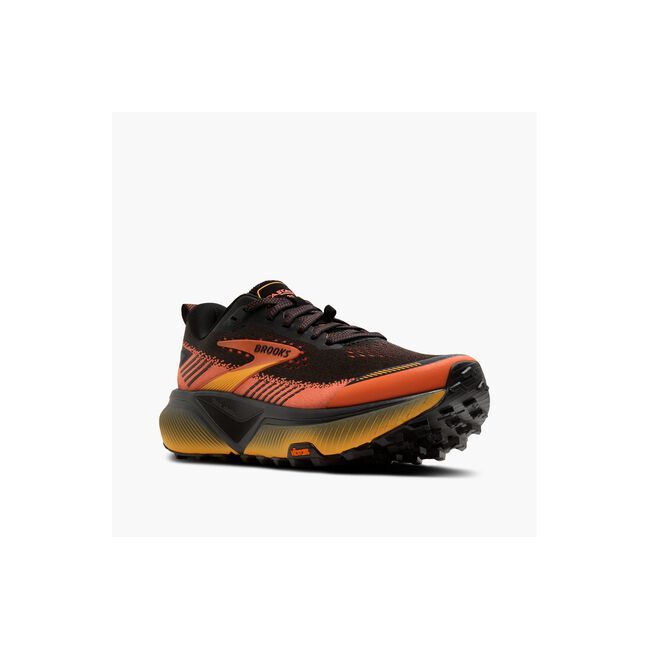 Pantofi alergare trail Brooks Cascadia 20 bărbați - negru cu corai și portocaliu