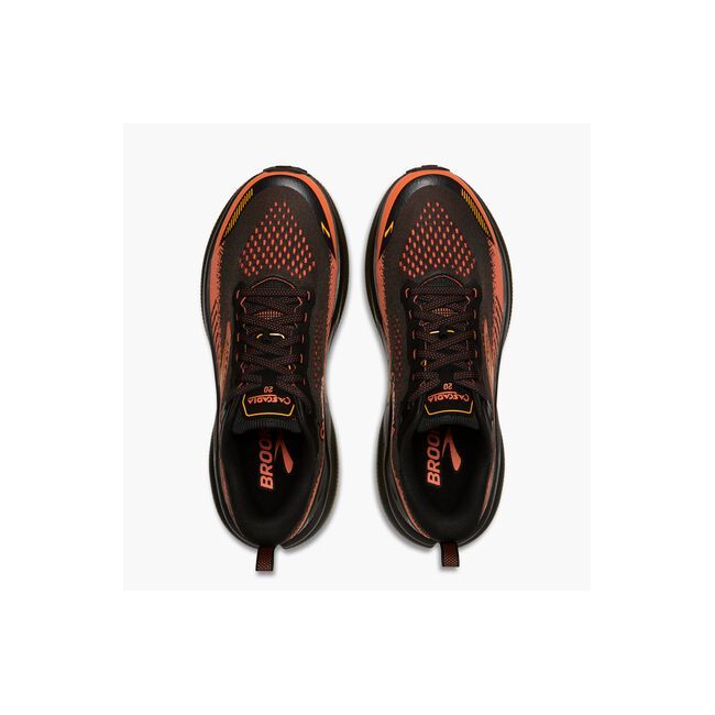 Pantofi alergare trail Brooks Cascadia 20 bărbați - negru cu corai și portocaliu