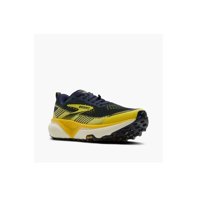 Pantofi alergare trail Brooks Cascadia 20 bărbați - bleumarin cu galben neon și gri
