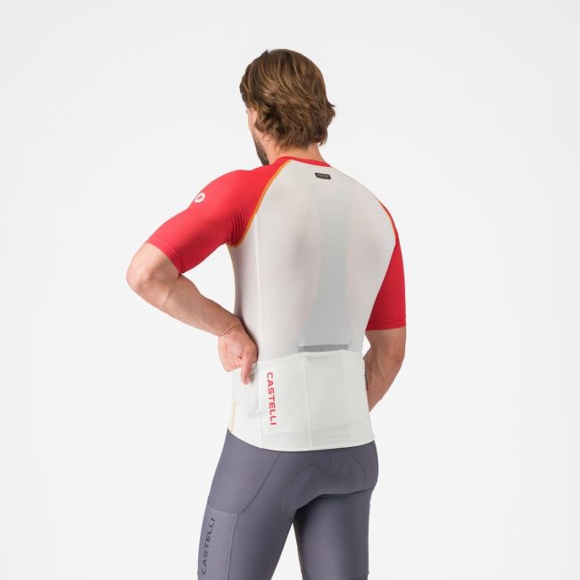 Tricou ciclism mânecă scurtă Castelli Unlimited Endurance 3 bărbați - ivoriu
