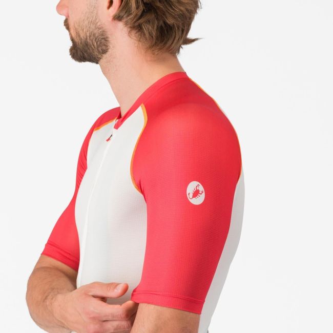 Tricou ciclism mânecă scurtă Castelli Unlimited Endurance 3 bărbați - ivoriu