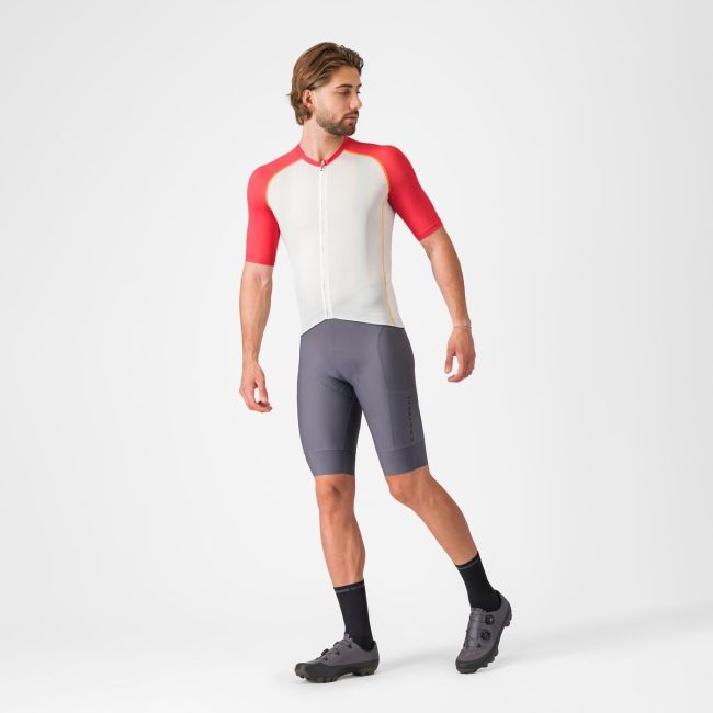Tricou ciclism mânecă scurtă Castelli Unlimited Endurance 3 bărbați - ivoriu