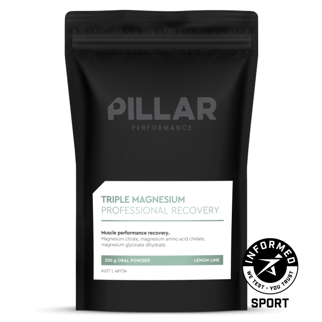 Supliment magneziu Pillar Performance Triple Magnesium pudră - lemon lime, plic 200g