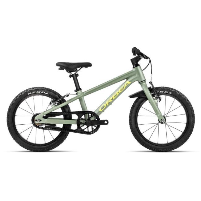 Bicicletă copii Orbea MX 16 - Metallic Green Artichoke (Matt) - Yellow (Matt)