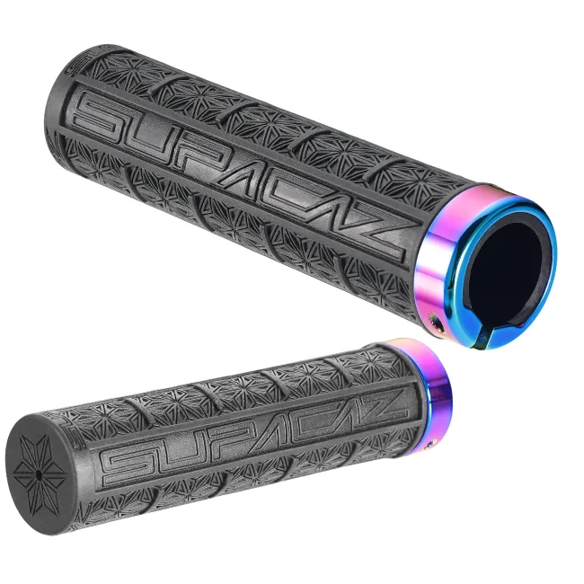 Mansoane MTB Supacaz Grizips - negru cu inele Oil Slick