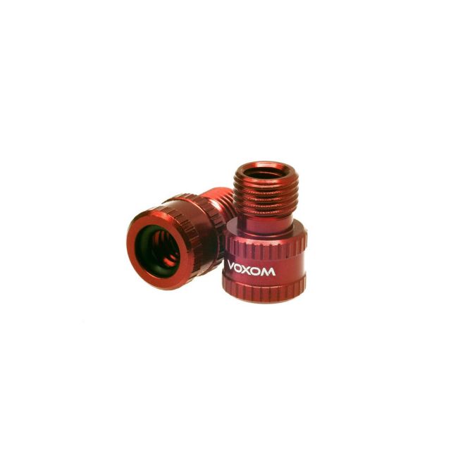 Adaptor supapa Voxom Vad1 Presta - Schrader - rosu, set 2 bucati