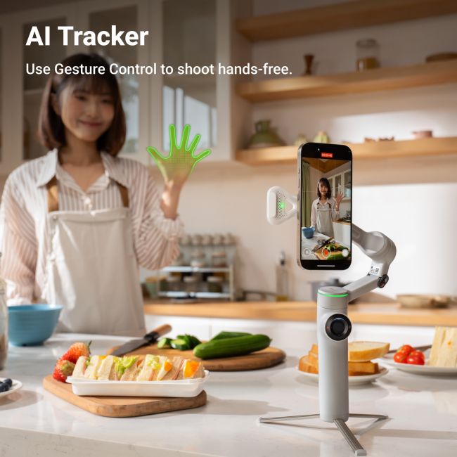 Stabilizator smartphone Insta360 Flow 2 Pro AI Tracker Bundle - alb Arctic White