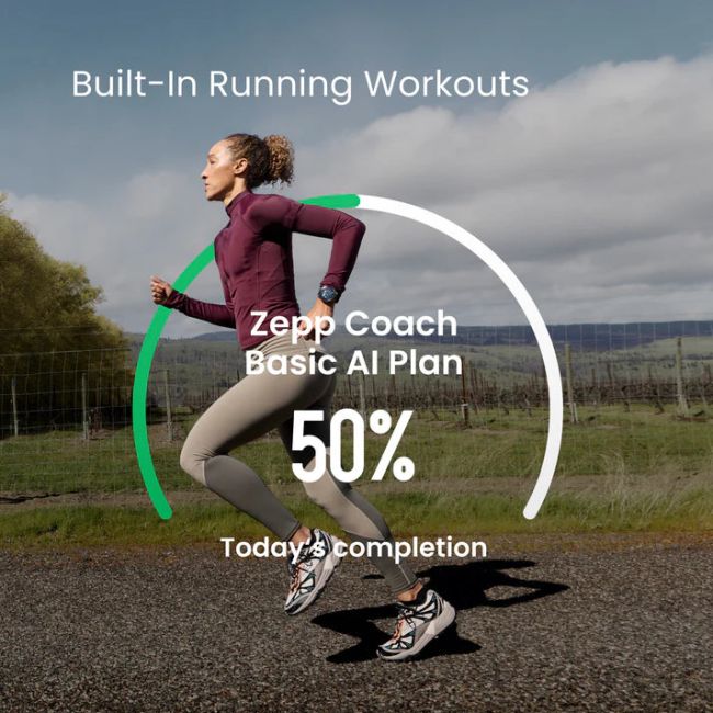 Amazfit Cheetah 2 Pro, ceas smartwatch alergare GPS dual-band, carcasa titan - Titanium 48mm