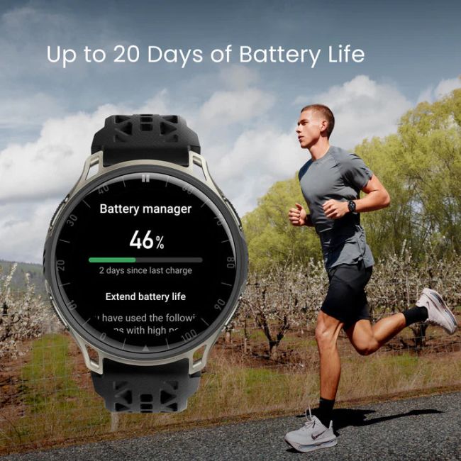 Amazfit Cheetah 2 Pro, ceas smartwatch alergare GPS dual-band, carcasa titan - Titanium 48mm