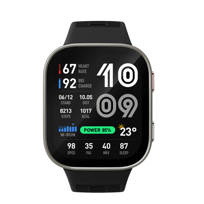 Amazfit Bip Max, ceas smartwatch sport GPS 20 zile autonomie - Silver 50mm