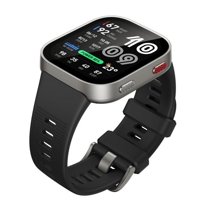 Amazfit Bip Max, ceas smartwatch sport GPS 20 zile autonomie - Silver 50mm