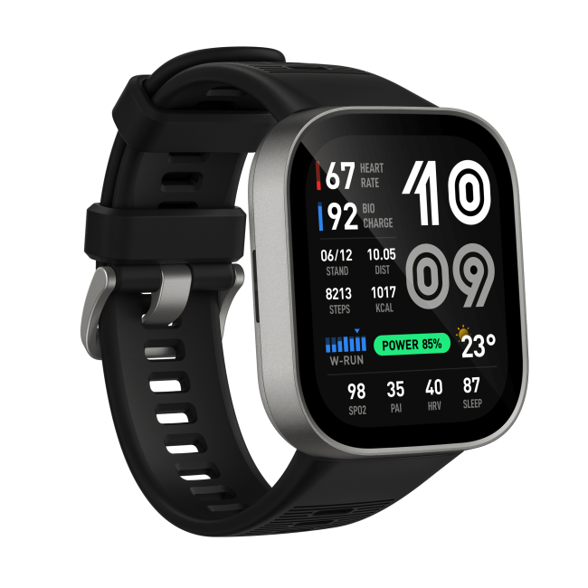 Amazfit Bip Max, ceas smartwatch sport GPS 20 zile autonomie - Silver 50mm