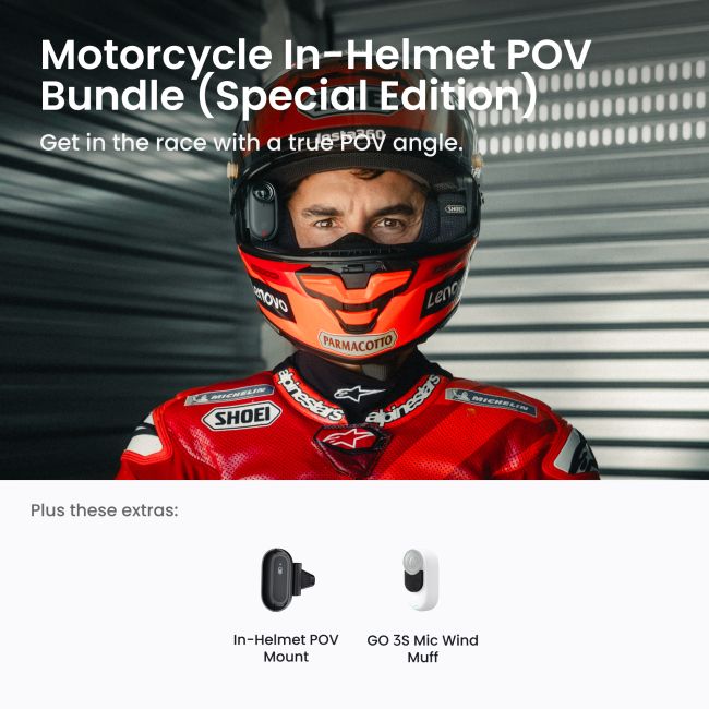 Camera Insta360 Go 3S Motorcycle In-Helmet POV Bundle