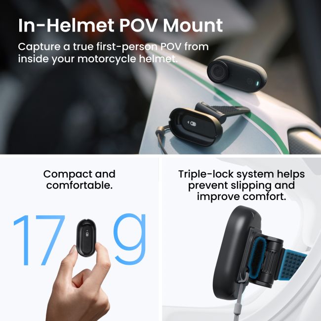 Camera Insta360 Go 3S Motorcycle In-Helmet POV Bundle