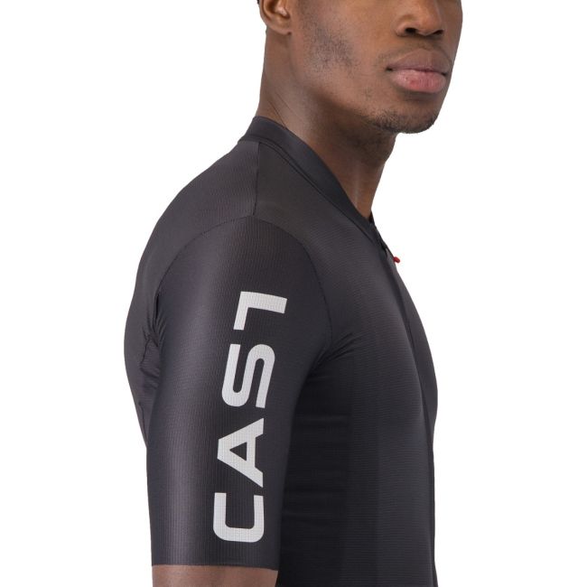 Tricou ciclism Castelli Entrata Apex bărbați - negru cu alb
