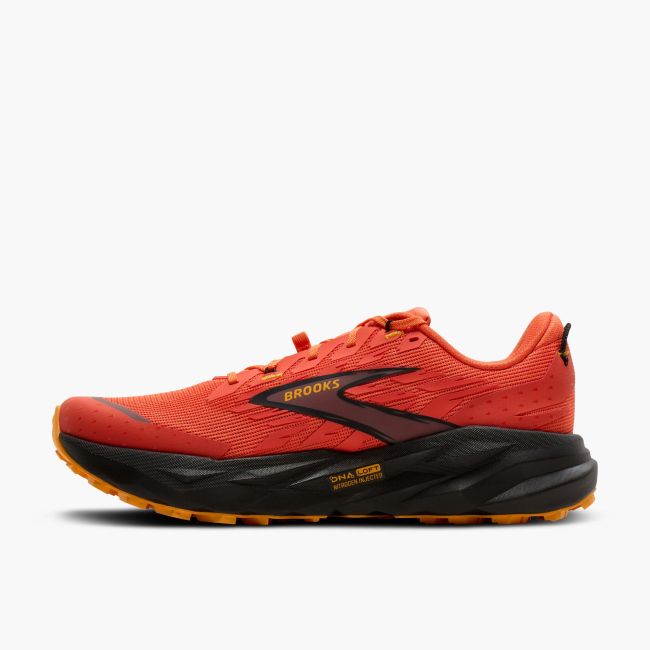 Pantofi alergare trail Brooks Range bărbați - roșu-portocaliu cu negru