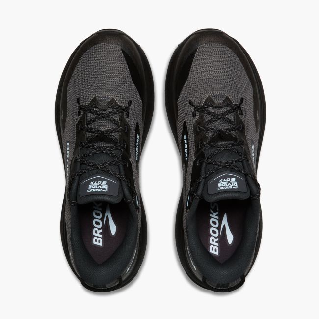 Pantofi alergare trail Brooks Divide 6 GTX bărbați - negru cu bleu