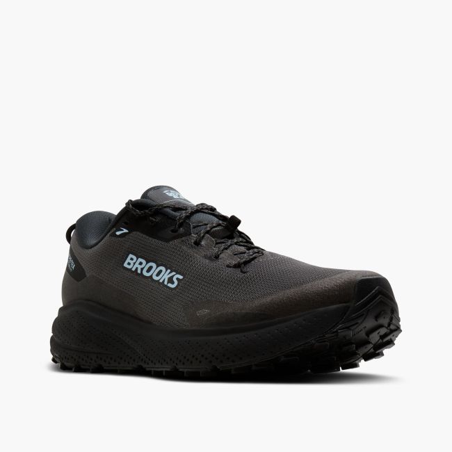 Pantofi alergare trail Brooks Divide 6 GTX bărbați - negru cu bleu
