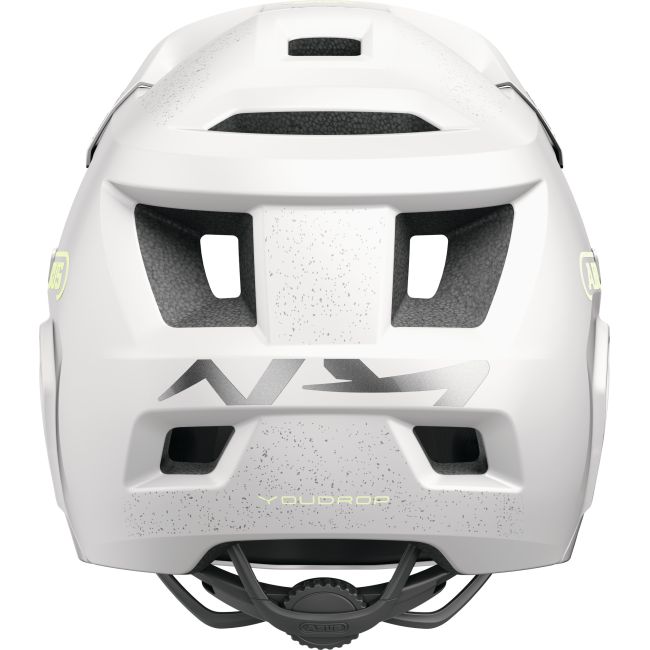 Cască copii MTB full-face Abus YouDrop FF - alb cu accente lămâie