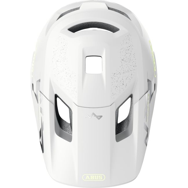 Cască copii MTB full-face Abus YouDrop FF - alb cu accente lămâie