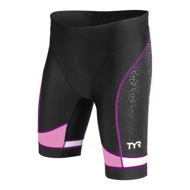 Pantaloni scurți triatlon TYR Competitor 8" damă - negru cu mov